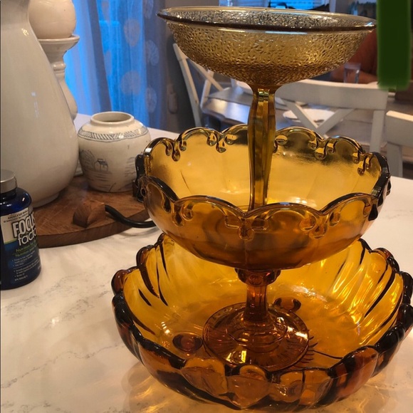 ANTIQUE AMBER GLASS BY COLON GLASS c 1960’s - Picture 2 of 3